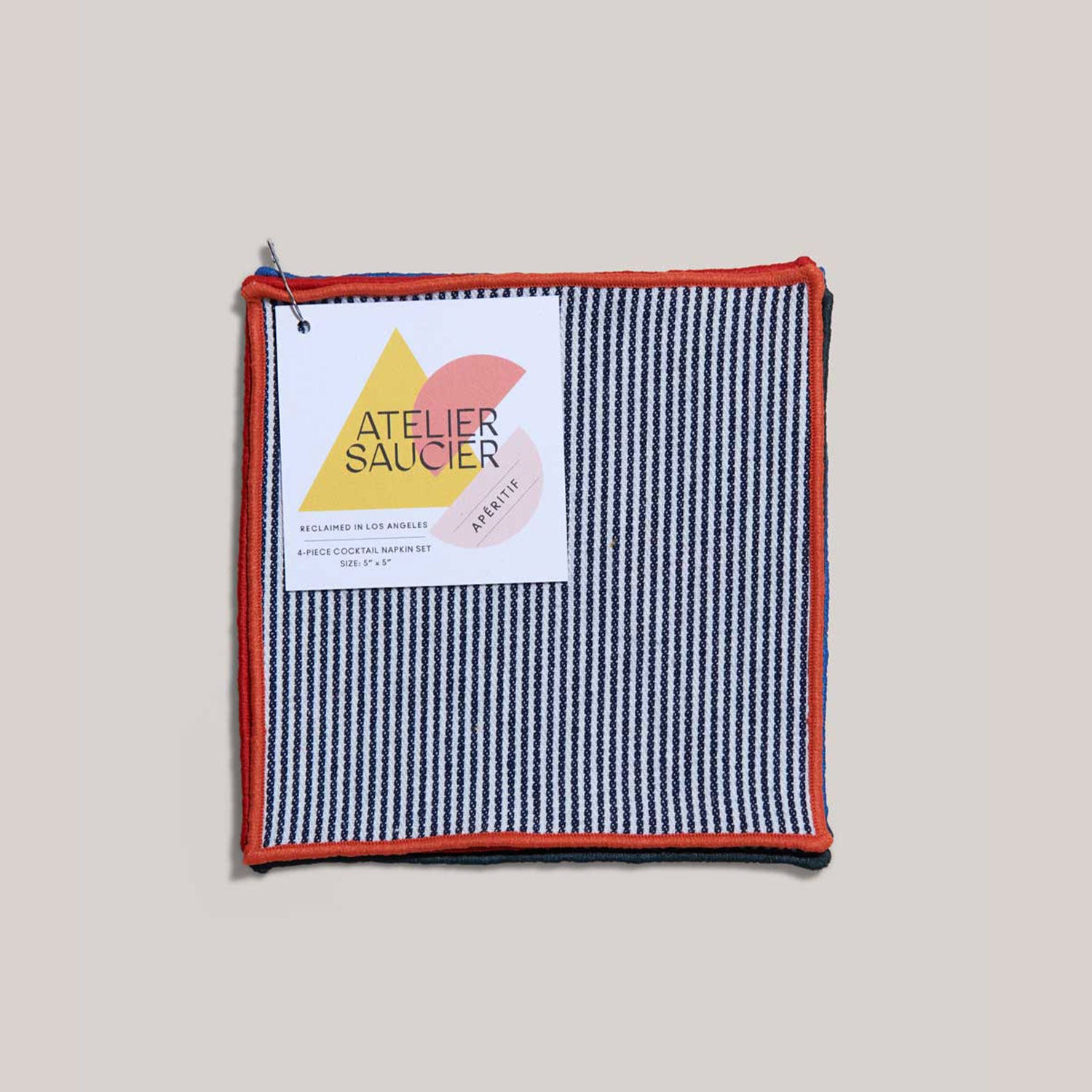 Americana Stripe Cocktail Napkins | Set of 4 COCKTAIL NAPKINS ATELIER SAUCIER - Atelier Saucier