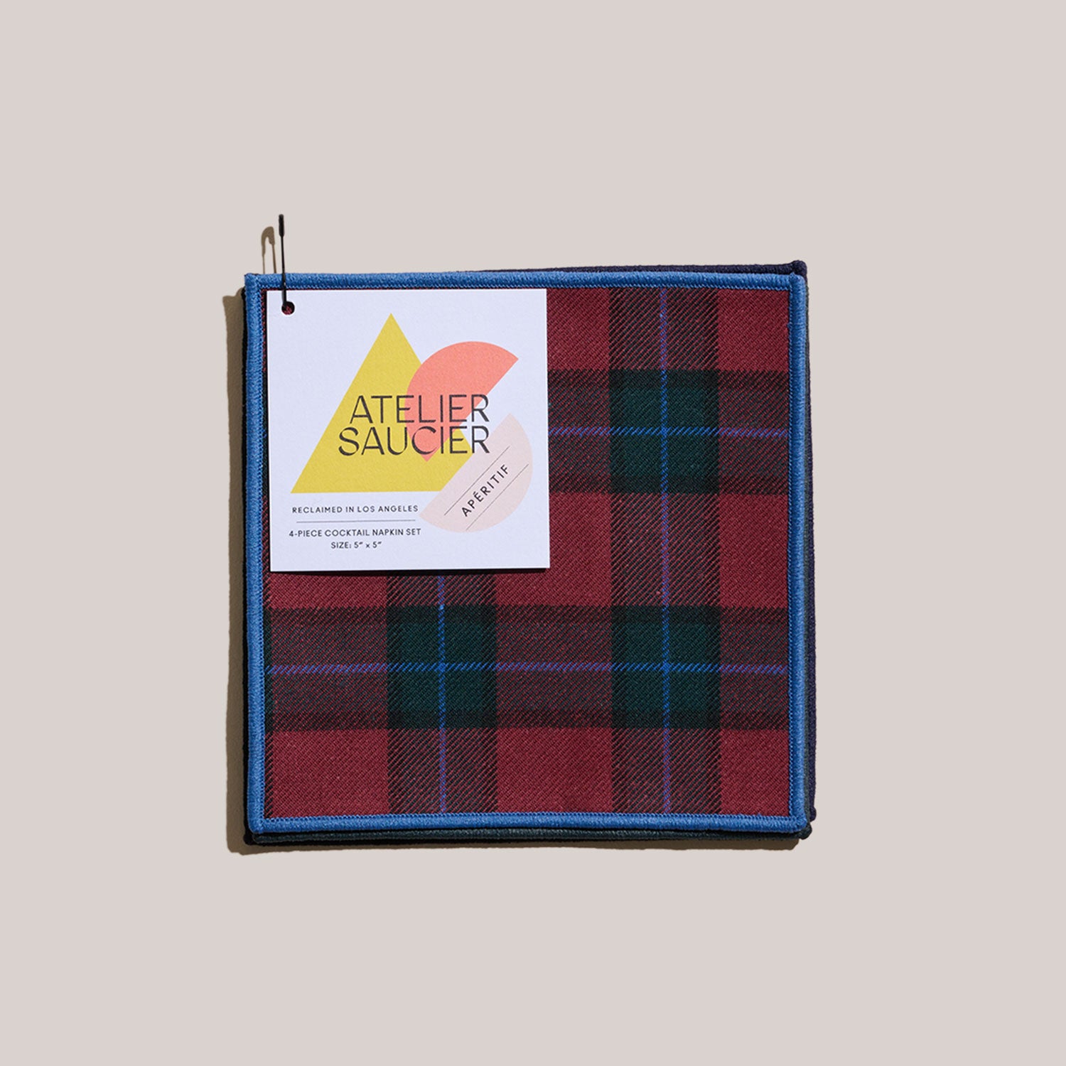 Jubilee Plaid Cocktail Napkins | Set of 4 COCKTAIL NAPKINS ATELIER SAUCIER - Atelier Saucier