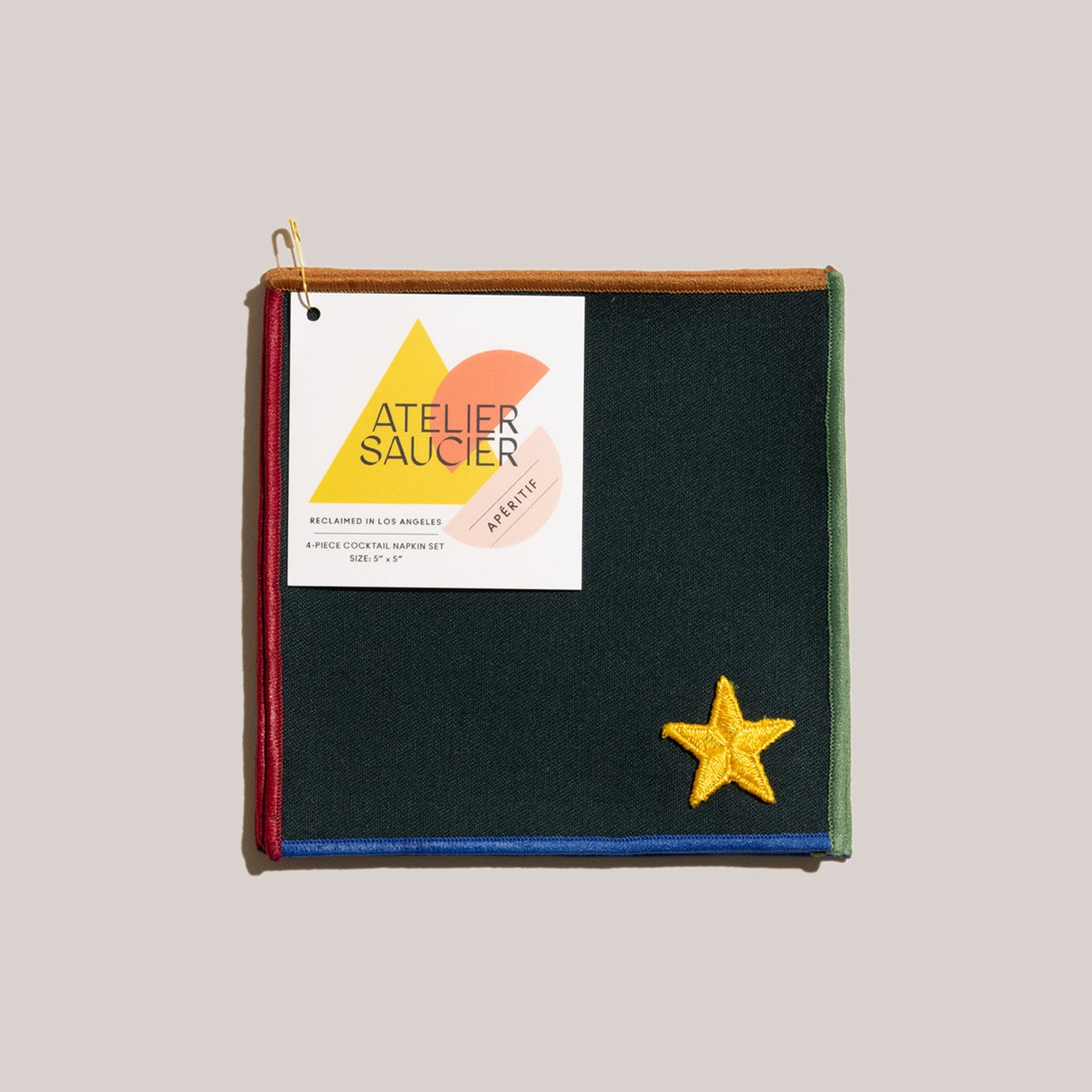 Varsity Cocktail Napkins | Set of 4 COCKTAIL NAPKINS ATELIER SAUCIER - Atelier Saucier