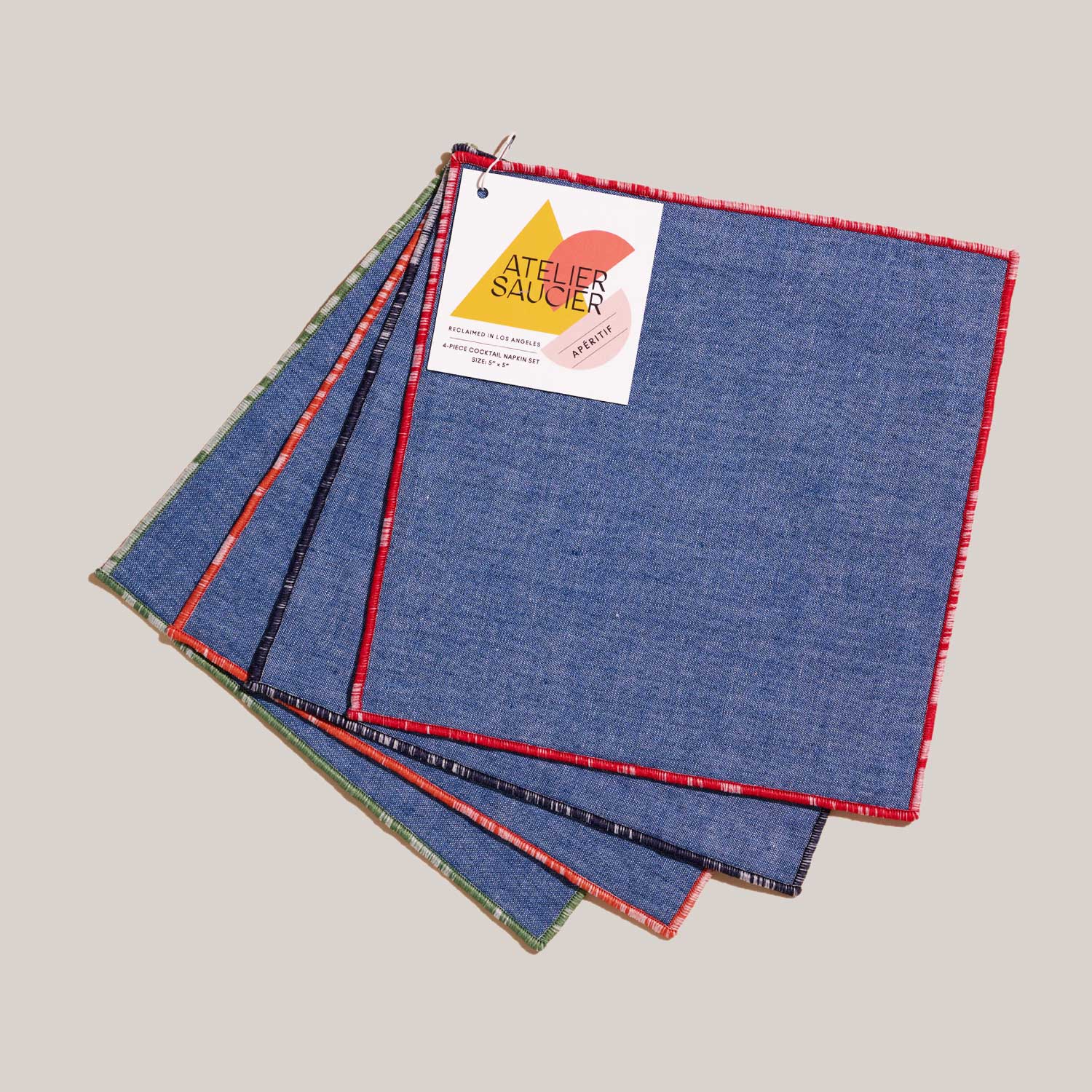Beach Ball Appetizer Napkins | Set of 4 APPETIZER NAPKINS ATELIER SAUCIER - Atelier Saucier