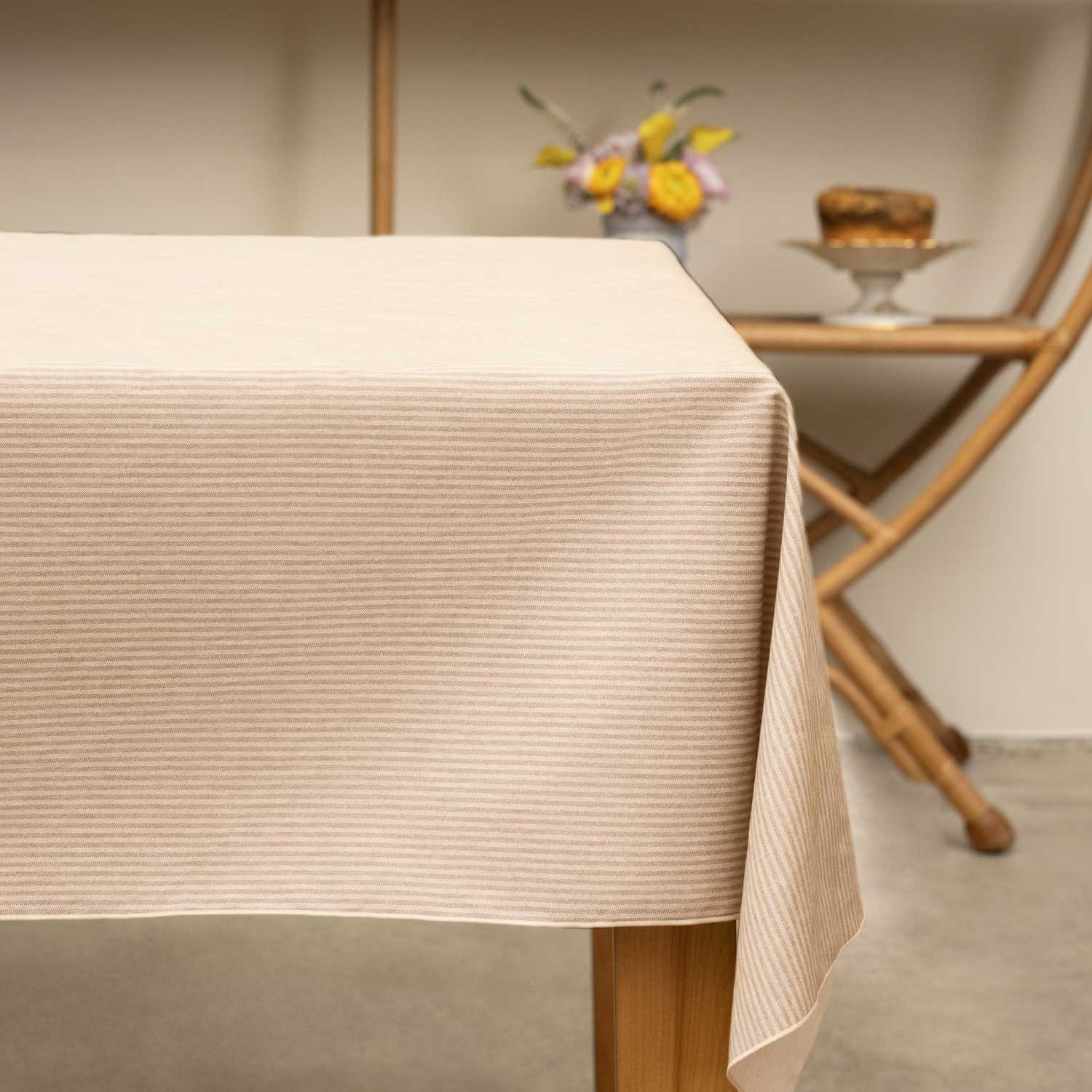 Sandbar Stripe Tablecloth TABLECLOTHS ATELIER SAUCIER - Atelier Saucier