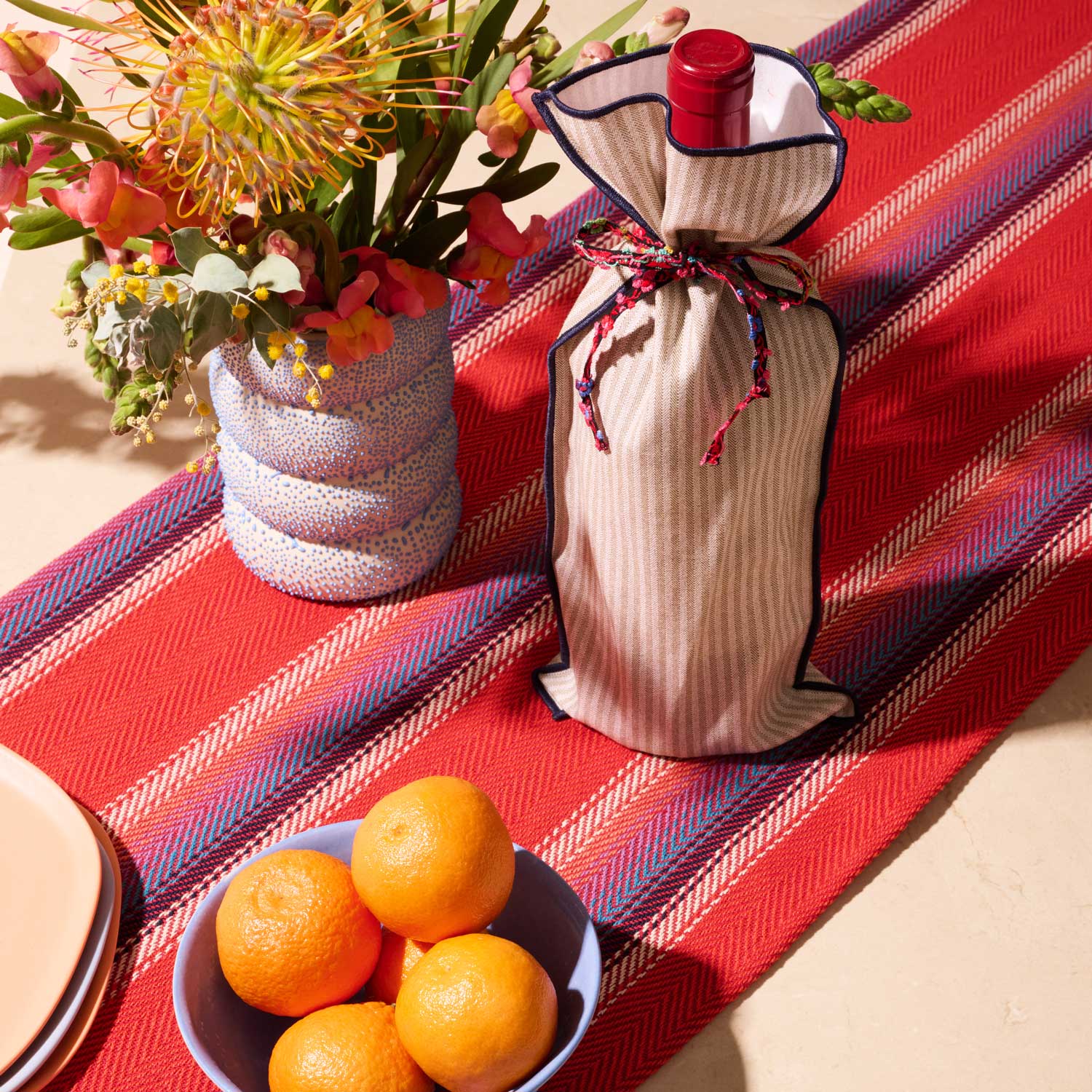 Sandbar Stripe Bottle Bag Bottle Bag ATELIER SAUCIER - Atelier Saucier