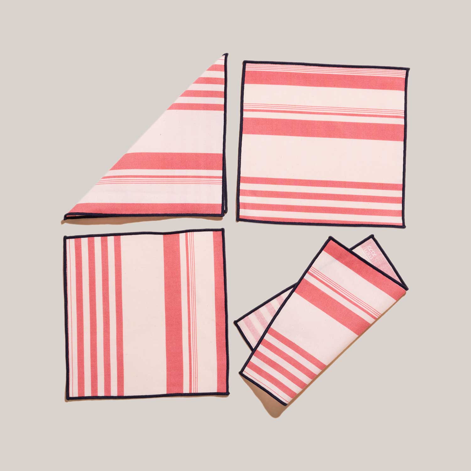 Parasol Stripe Appetizer Napkins | Set of 4 APPETIZER NAPKINS ATELIER SAUCIER - Atelier Saucier