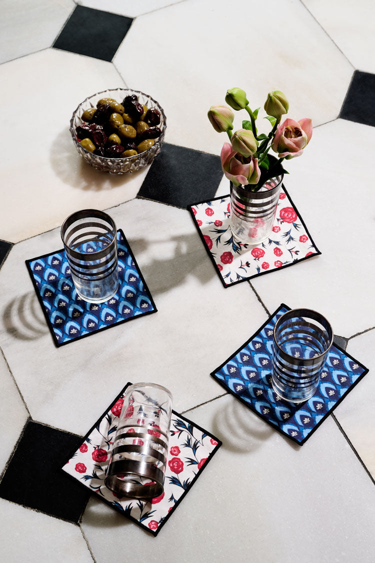 Le Bouquet Cocktail Napkins | Set of 4 COCKTAIL NAPKINS ATELIER SAUCIER - Atelier Saucier
