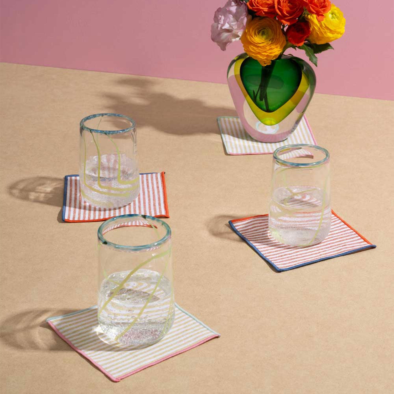 Carnival Stripe Cocktail Napkins | Set of 4 COCKTAIL NAPKINS ATELIER SAUCIER - Atelier Saucier