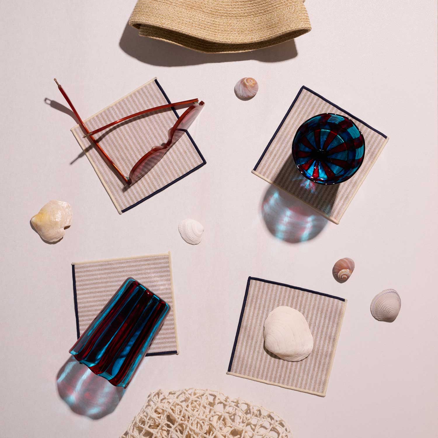 Sandbar Stripe Cocktail Napkins | Set of 4 COCKTAIL NAPKINS ATELIER SAUCIER - Atelier Saucier