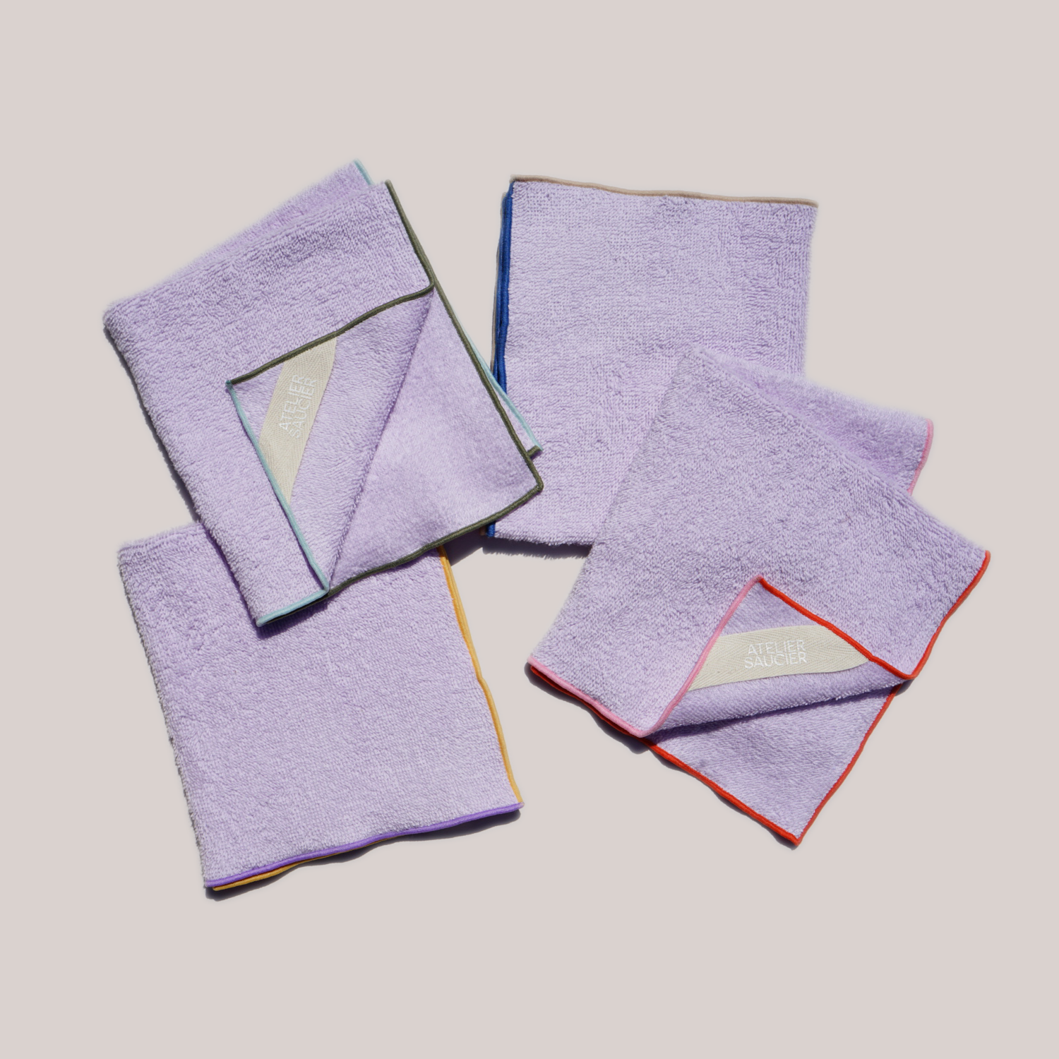 Rainbow Pop Terrycloth Dish Towels | Set of 4 TEA TOWELS ATELIER SAUCIER - Atelier Saucier