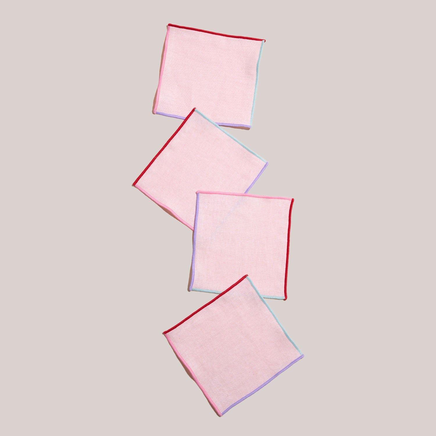 Candy Crush Linen Cocktail Napkins | Set of 4 COCKTAIL NAPKINS ATELIER SAUCIER - Atelier Saucier