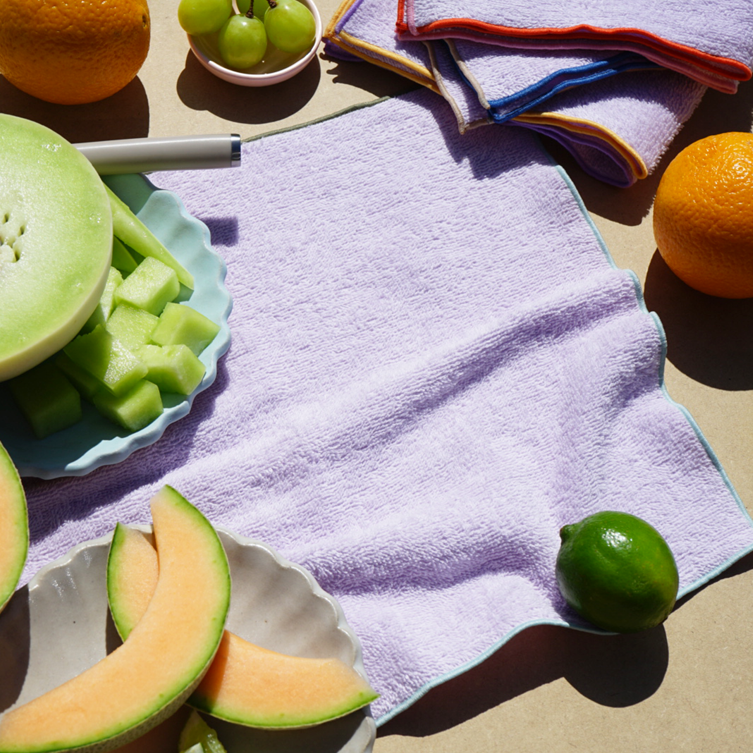 Rainbow Pop Terrycloth Dish Towels | Set of 4 TEA TOWELS ATELIER SAUCIER - Atelier Saucier