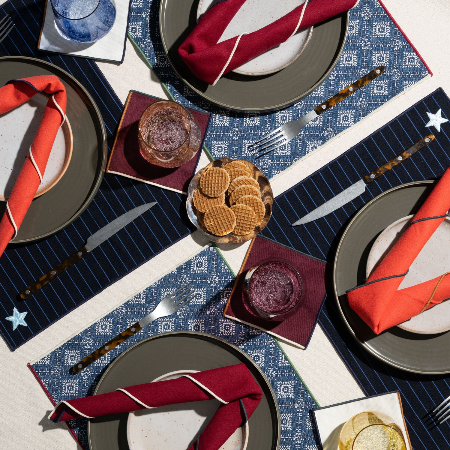 Clubhouse Cocktail Napkins | Set of 4 COCKTAIL NAPKINS ATELIER SAUCIER - Atelier Saucier