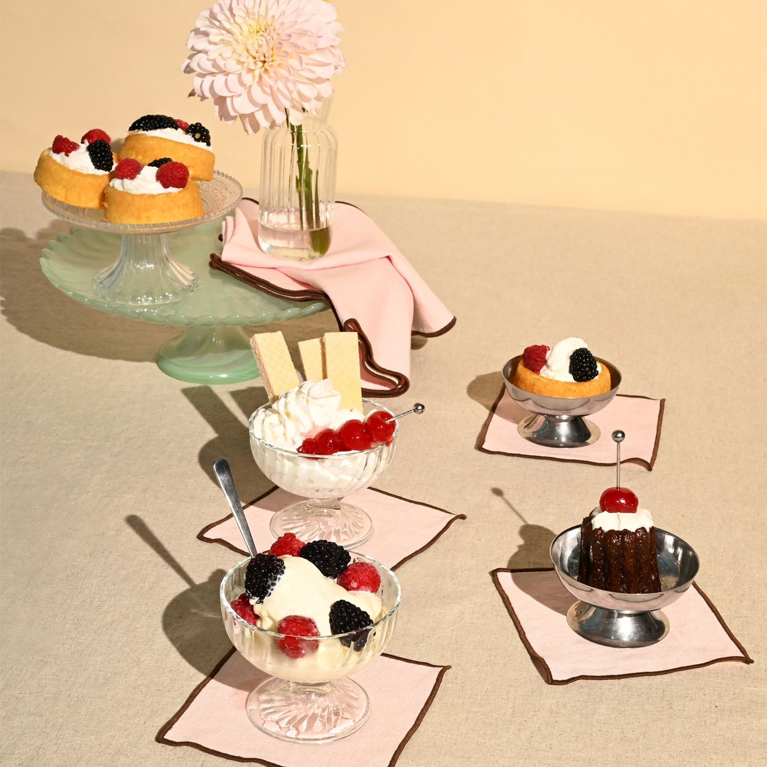 Neapolitan Cocktail Napkins | Set of 4 COCKTAIL NAPKINS ATELIER SAUCIER - Atelier Saucier