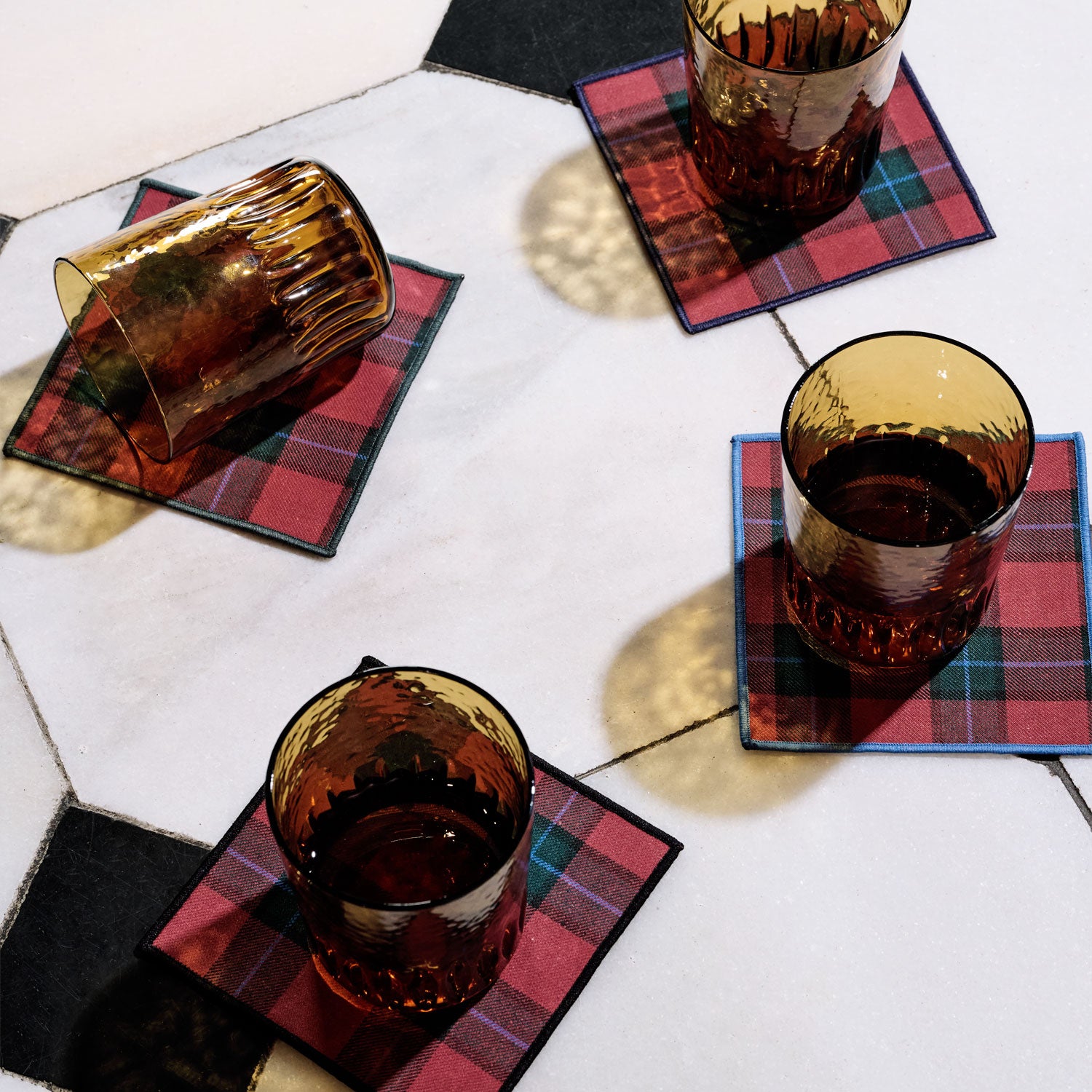 Jubilee Plaid Cocktail Napkins | Set of 4 COCKTAIL NAPKINS ATELIER SAUCIER - Atelier Saucier