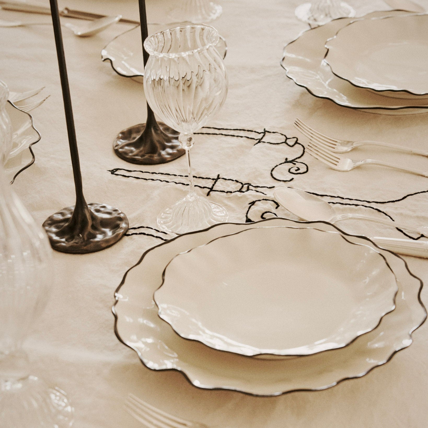 Ribbon Salad Plate Plates LES Collection - Atelier Saucier