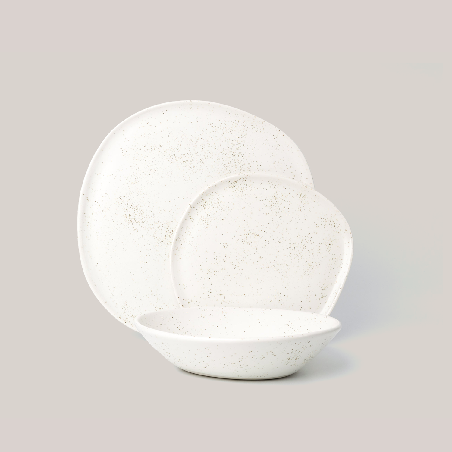 3-Piece Ripple Dinner Setting Plates Haand - Atelier Saucier