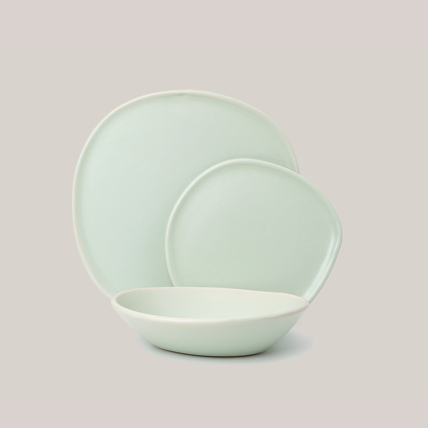 3-Piece Ripple Dinner Setting Plates Haand - Atelier Saucier