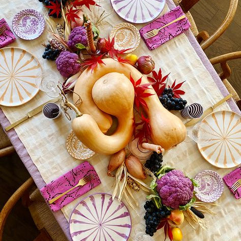 Hand-Painted Salad Plate | Lilac Plates Pomelo Casa - Atelier Saucier