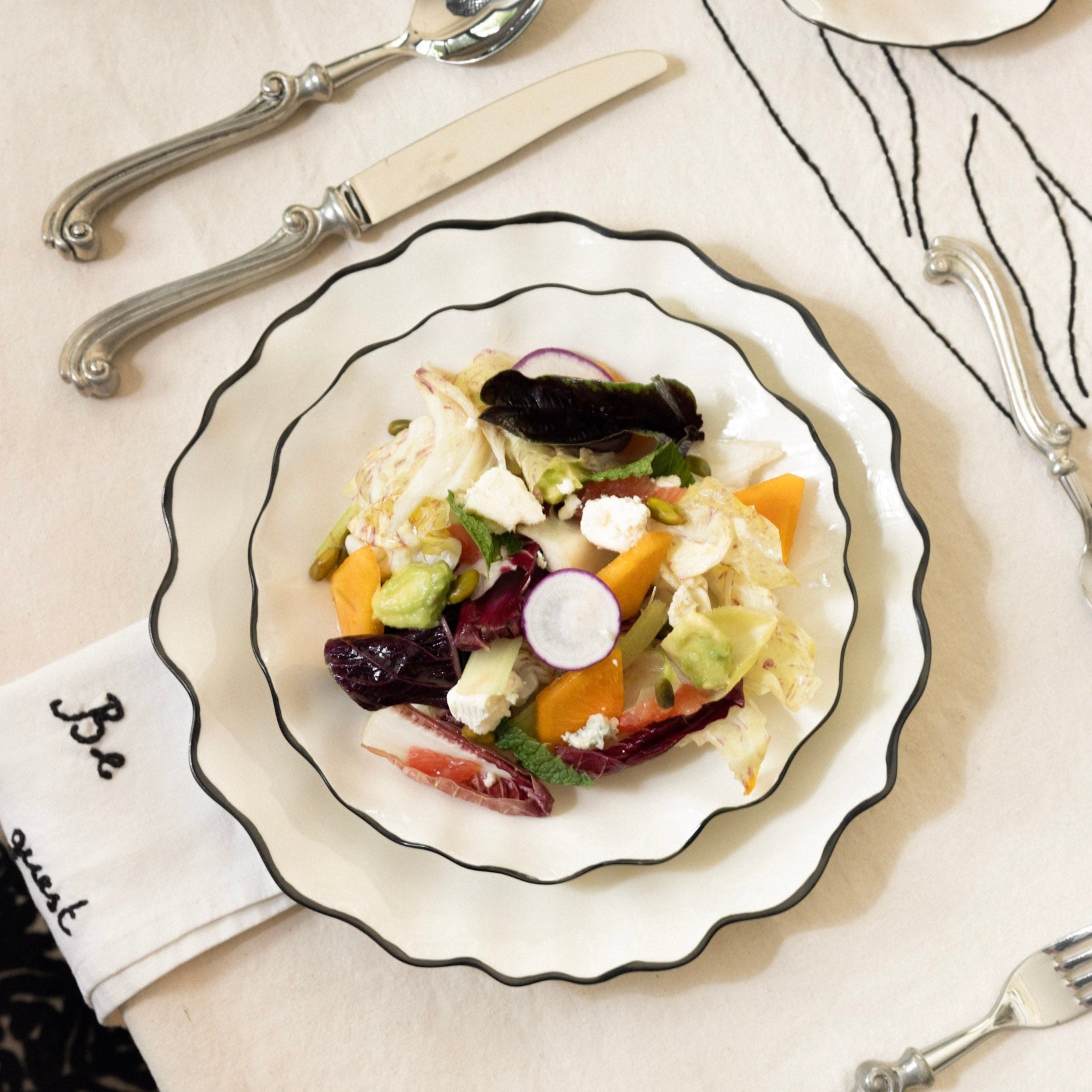 Ribbon Salad Plate Plates LES Collection - Atelier Saucier