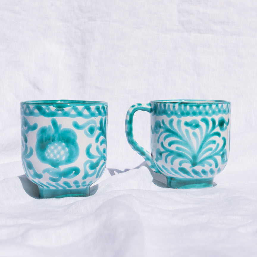 Hand-Painted Mug | Granada Green Drinkware Pomelo Casa - Atelier Saucier