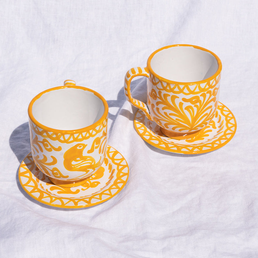 Hand-Painted Mug | Yellow Drinkware Pomelo Casa - Atelier Saucier