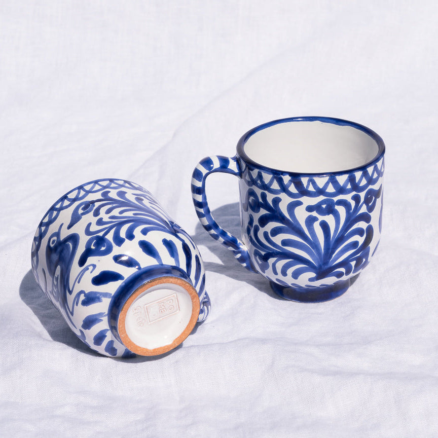Hand-Painted Mug | Traditional Blue Drinkware Pomelo Casa - Atelier Saucier