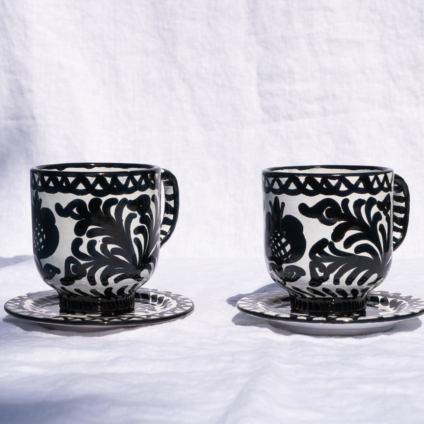 Hand-Painted Mug | Black Drinkware Pomelo Casa - Atelier Saucier