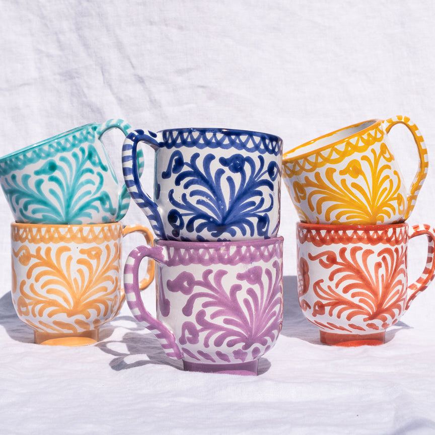 Hand-Painted Mug | Granada Green Drinkware Pomelo Casa - Atelier Saucier