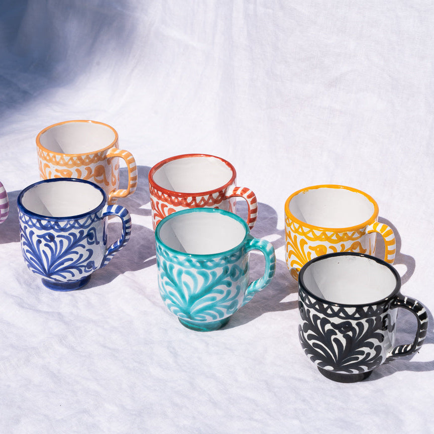 Hand-Painted Mug | Black Drinkware Pomelo Casa - Atelier Saucier