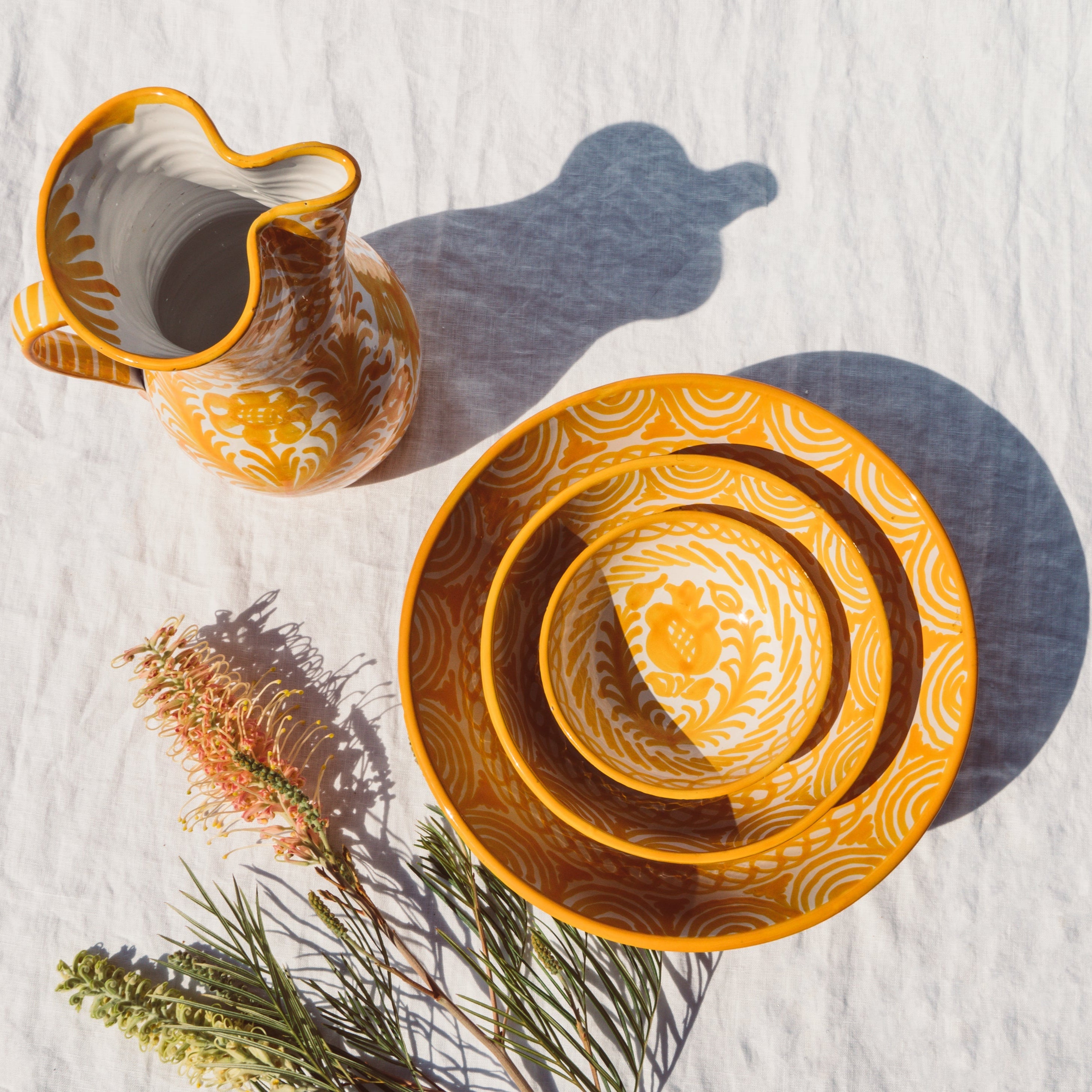 Small Hand-Painted Bowl | Yellow Bowls Pomelo Casa - Atelier Saucier