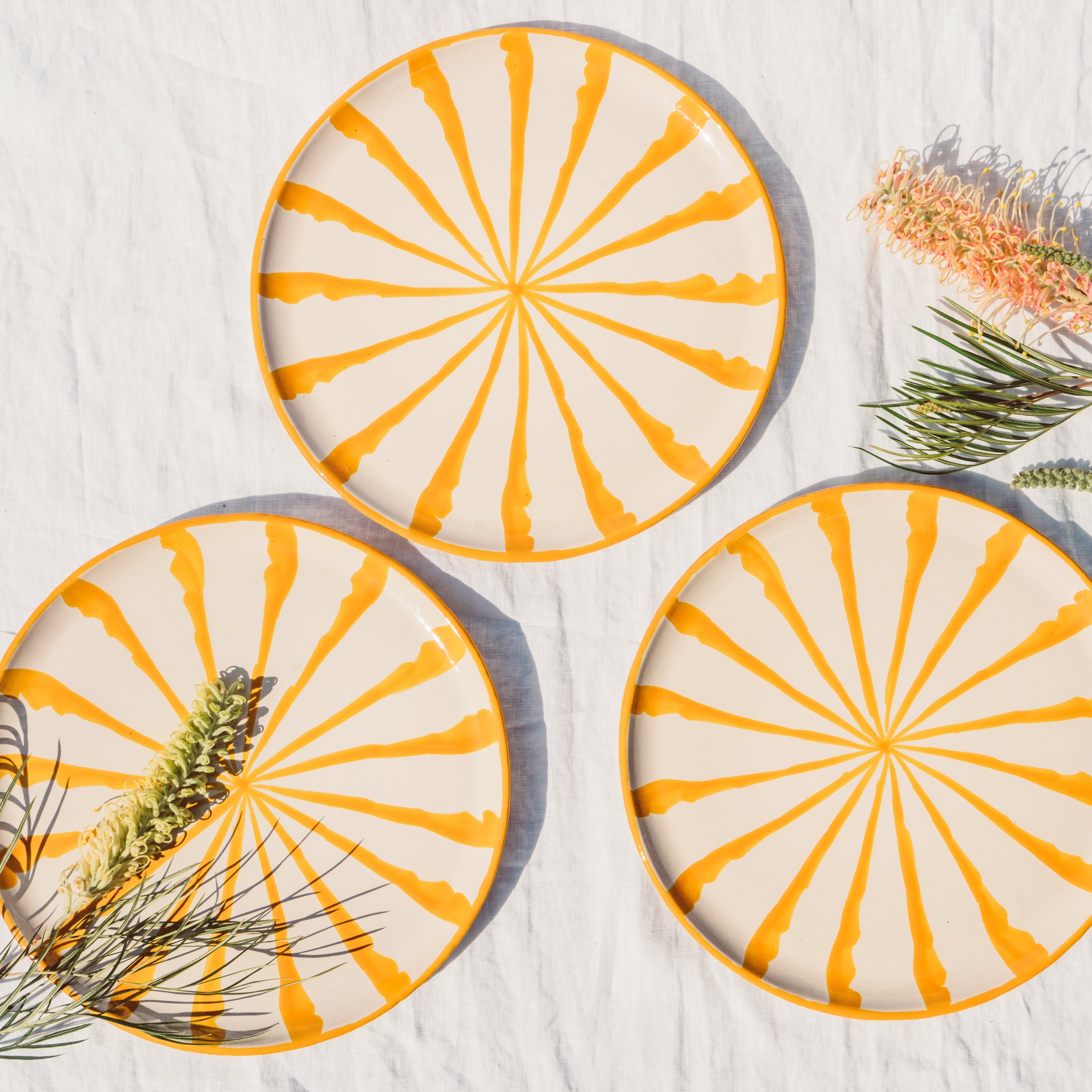 Hand-Painted Salad Plate | Yellow Plates Pomelo Casa - Atelier Saucier