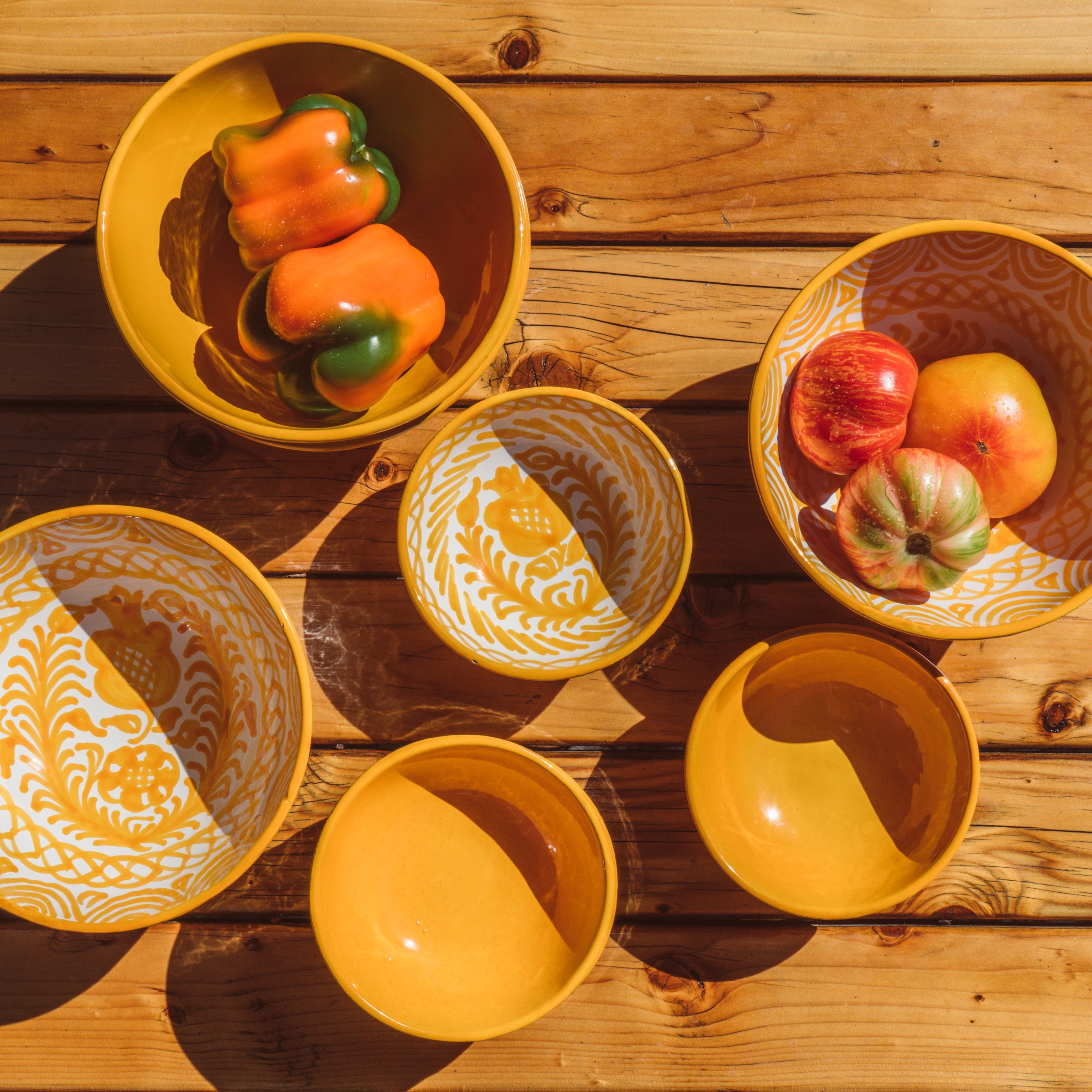 Medium Hand-Painted Bowl | Yellow Bowls Pomelo Casa - Atelier Saucier