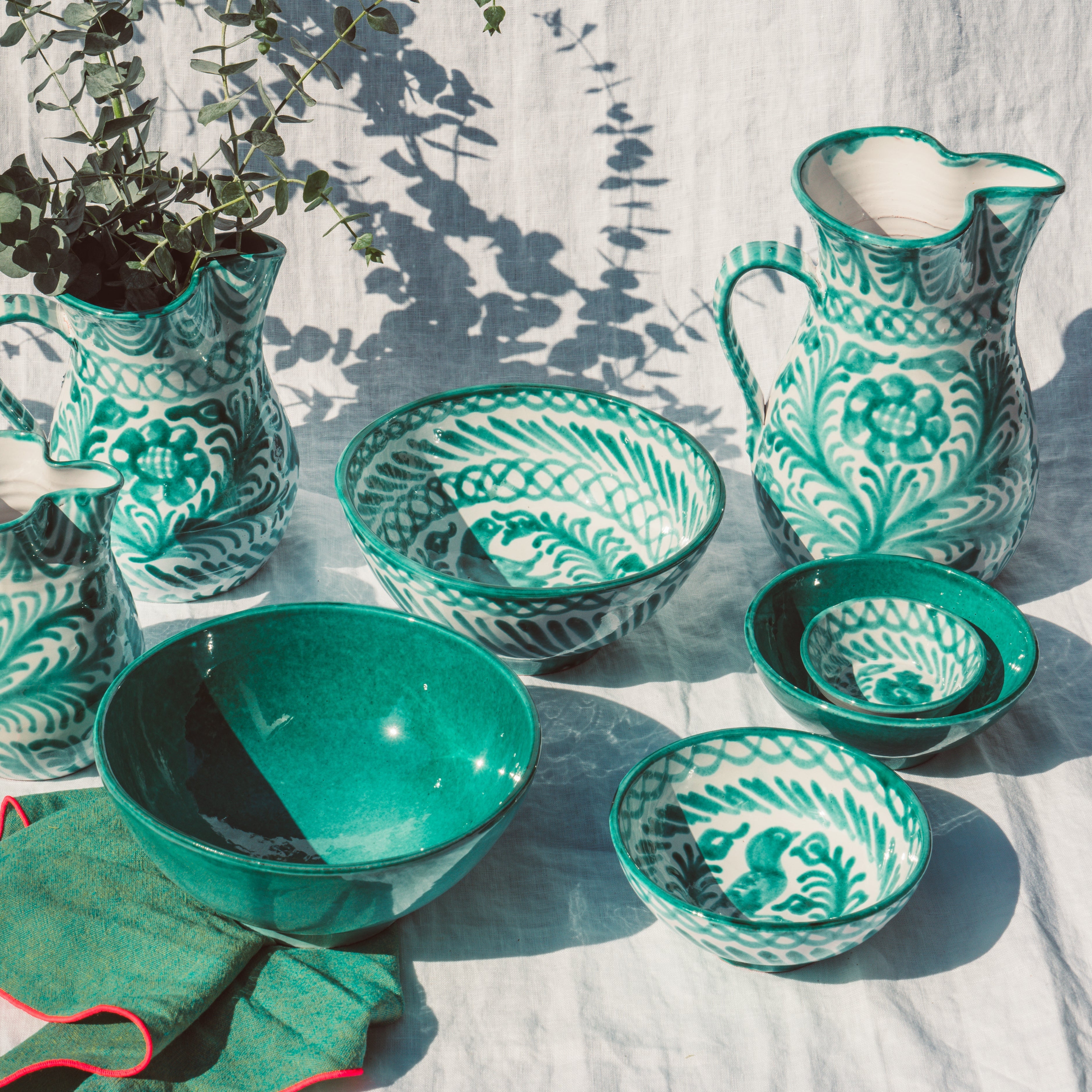 Small Hand-Painted Bowl | Granada Green Bowls Pomelo Casa - Atelier Saucier