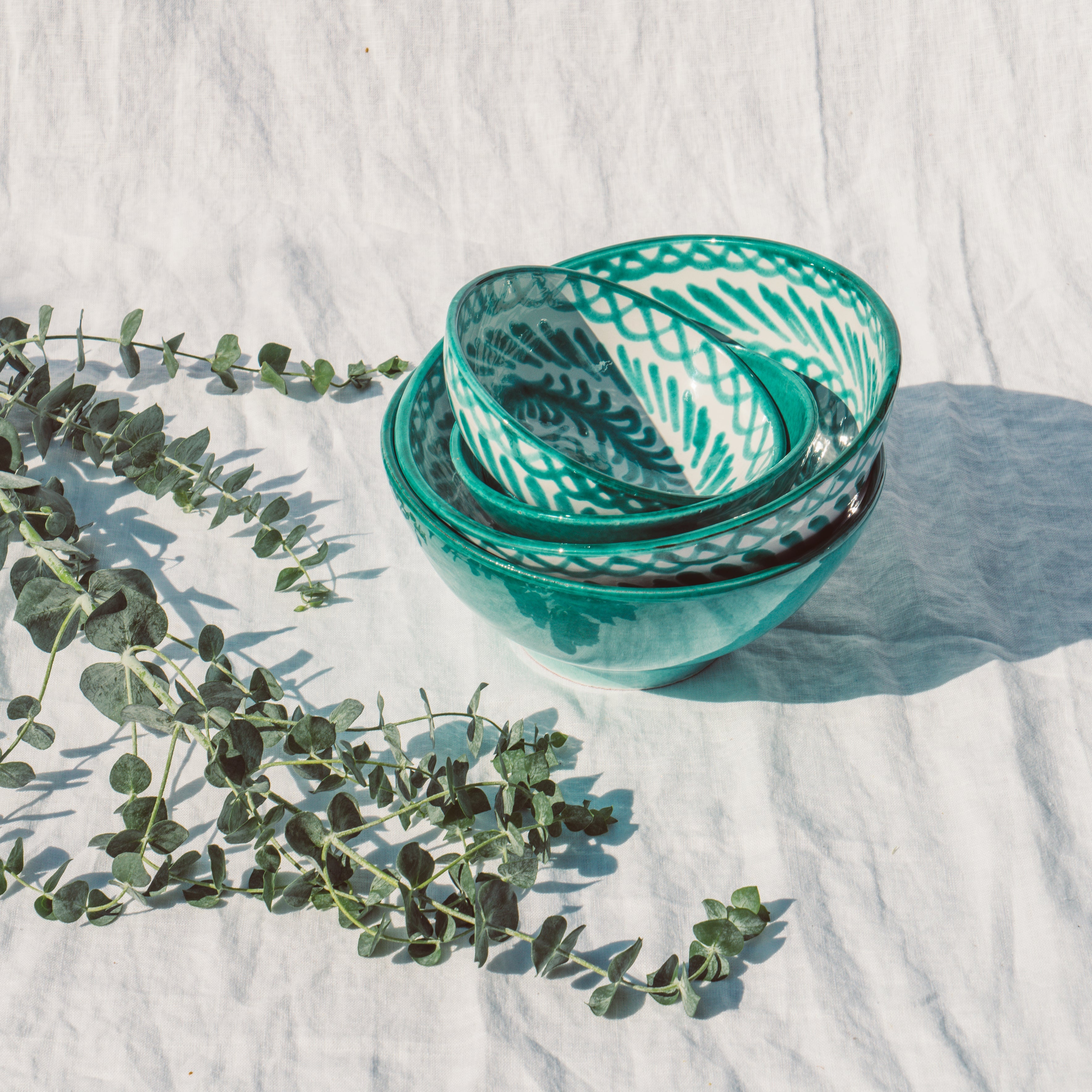 Small Hand-Painted Bowl | Granada Green Bowls Pomelo Casa - Atelier Saucier