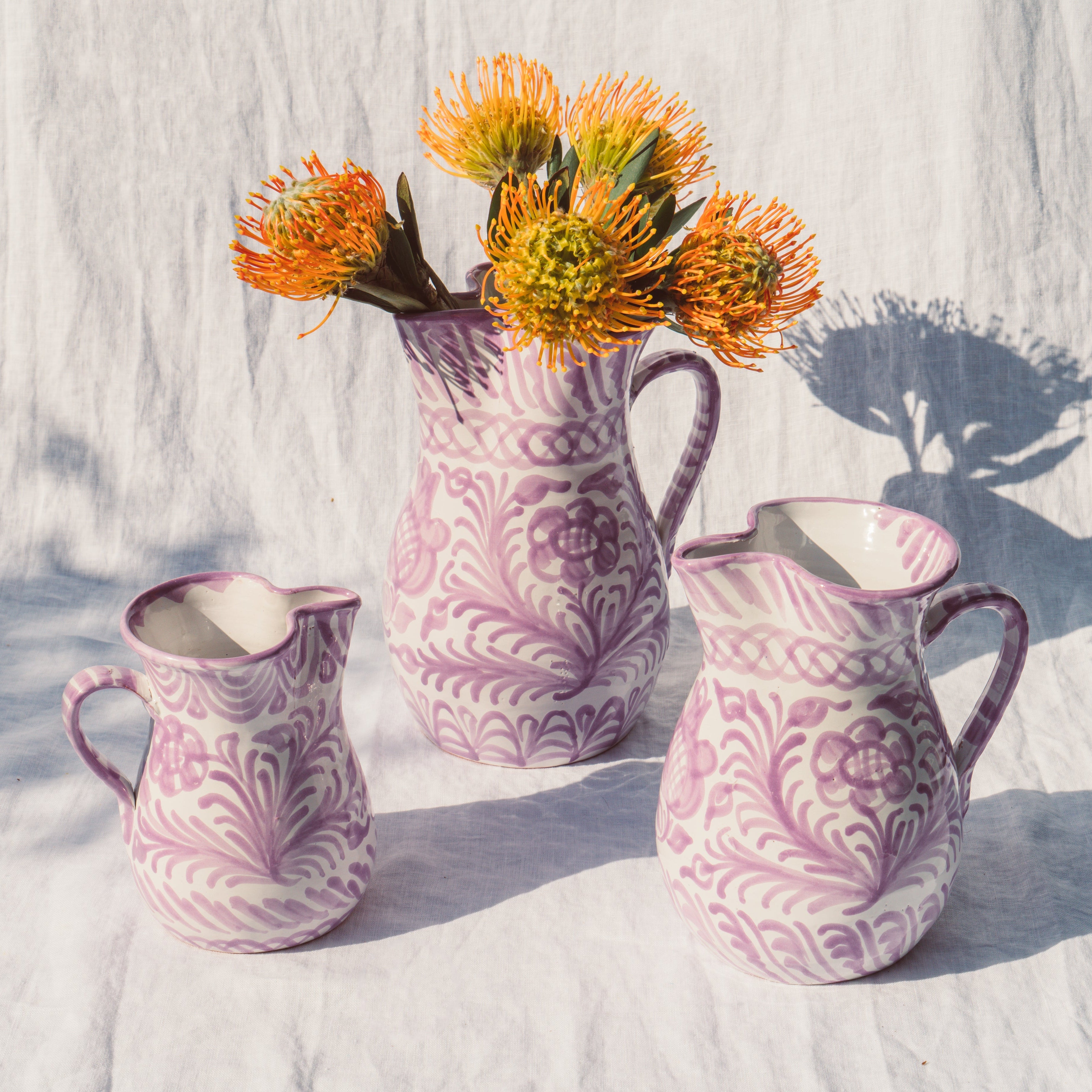 Hand-Painted Pitcher | Lilac Pitchers + Carafes Pomelo Casa - Atelier Saucier