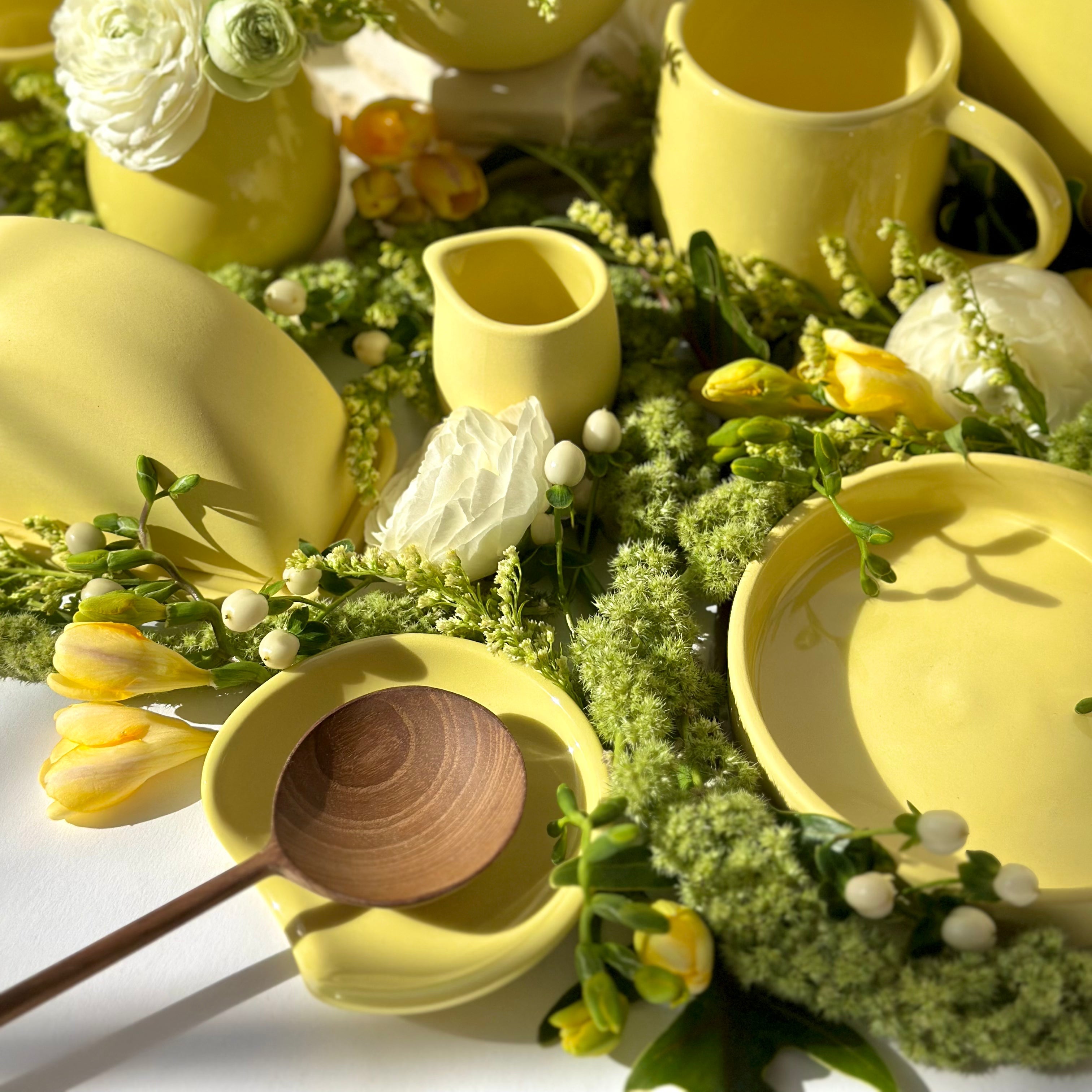 Round Wooden Spoon Utensils Pigeon Toe Ceramics - Atelier Saucier