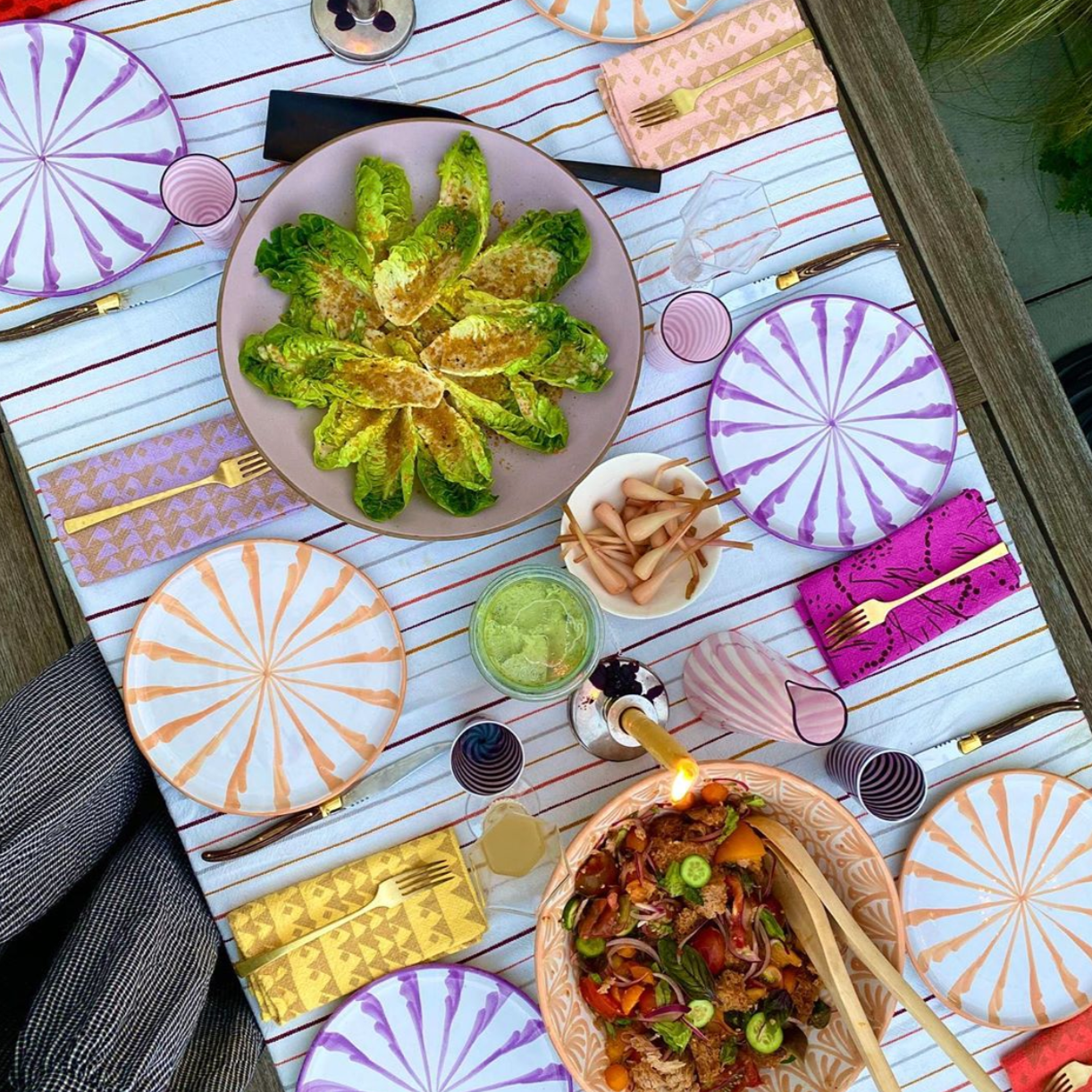 Hand-Painted Dinner Plate | Lilac Plates Pomelo Casa - Atelier Saucier
