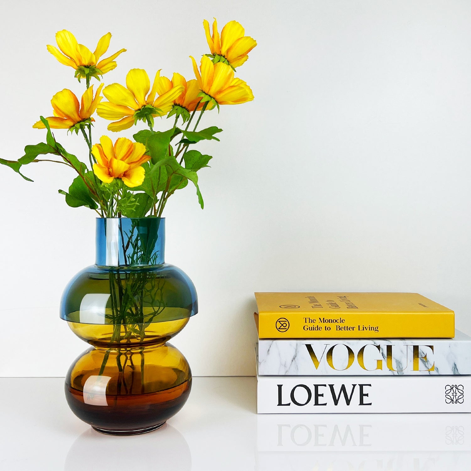 Medium Bubble Vase | Blue & Yellow Vases Cloudnola - Atelier Saucier