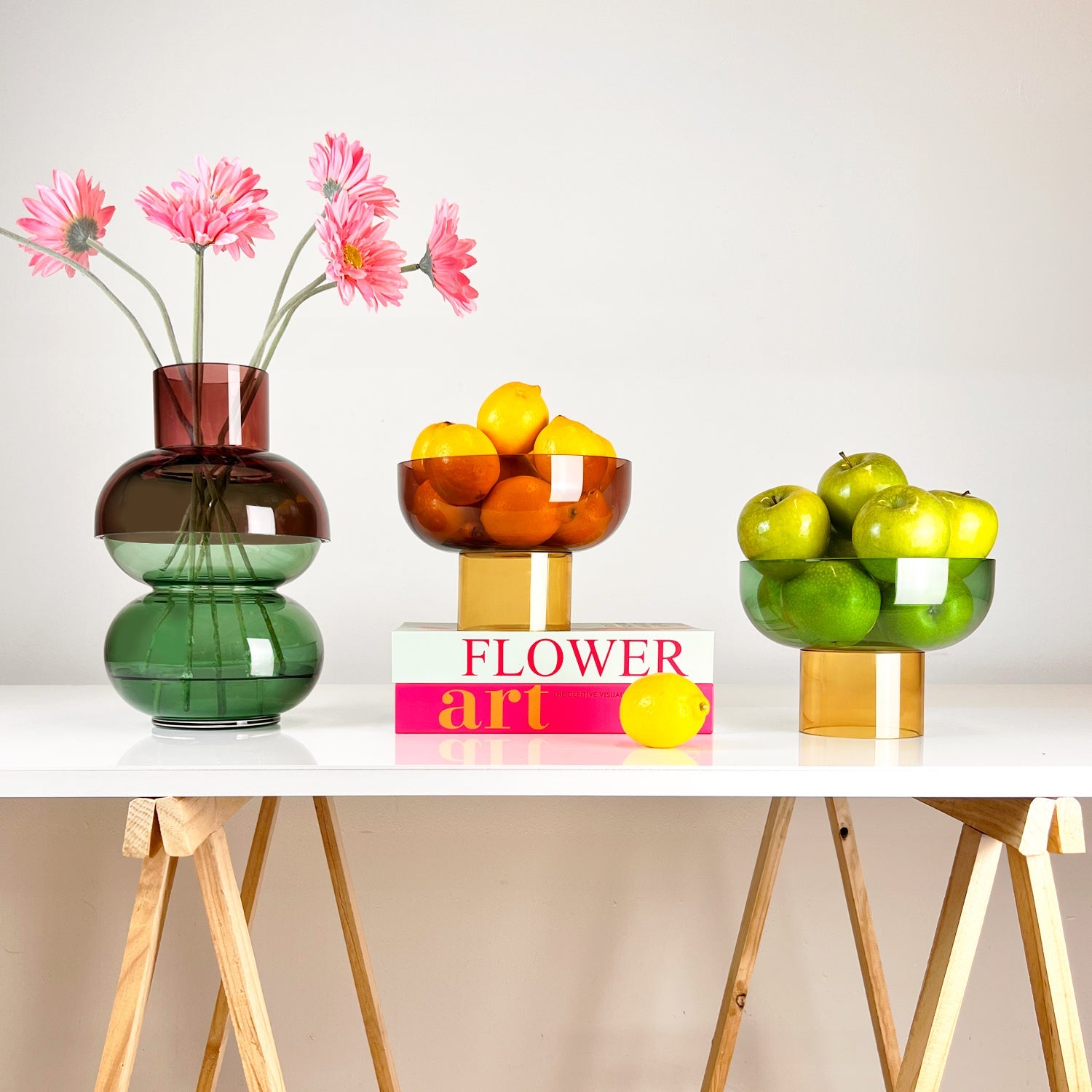 Small Tip Top Bowl | Pink & Yellow Decorative Bowls Cloudnola - Atelier Saucier