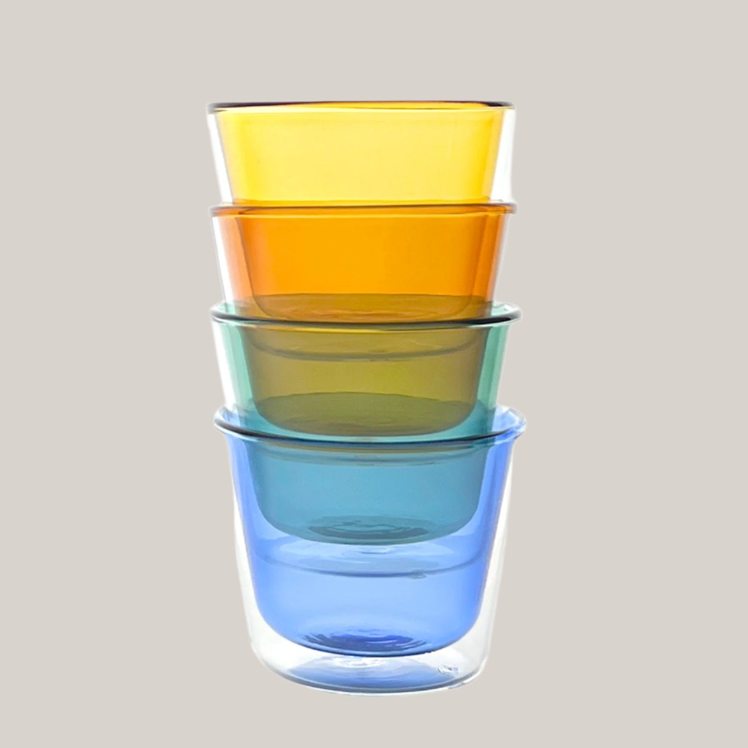 Rocks Double-Wall Multi-Color Glasses Set Drinkware Cloudnola - Atelier Saucier