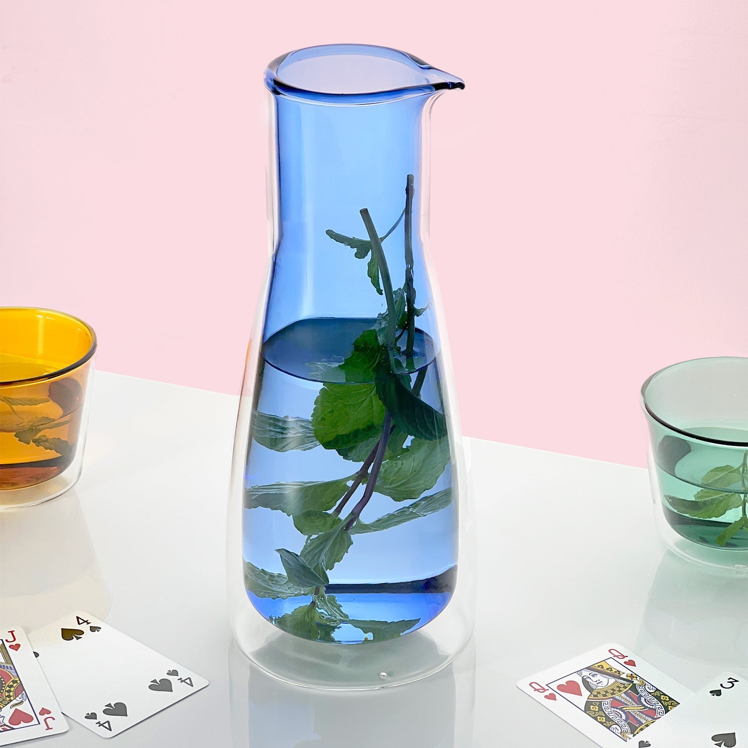Rocks Double-Wall Carafe | Blue Pitchers + Carafes Cloudnola - Atelier Saucier