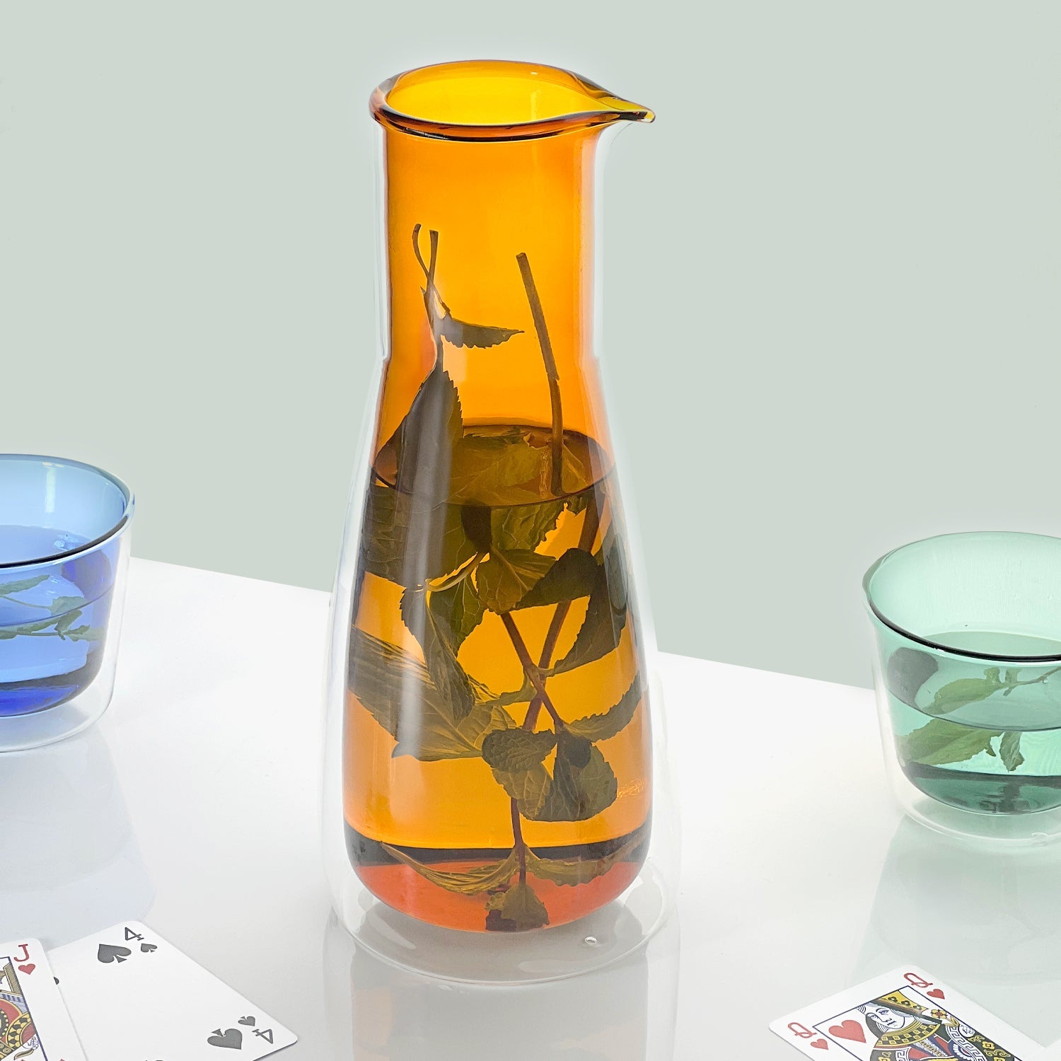 Rocks Double-Wall Carafe | Orange Pitchers + Carafes Cloudnola - Atelier Saucier