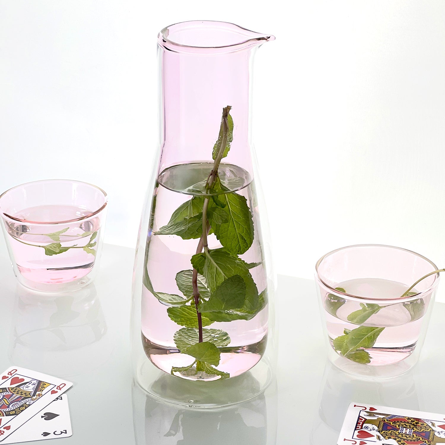 Rocks Carafe + Glasses Set | Pink Drinkware Cloudnola - Atelier Saucier