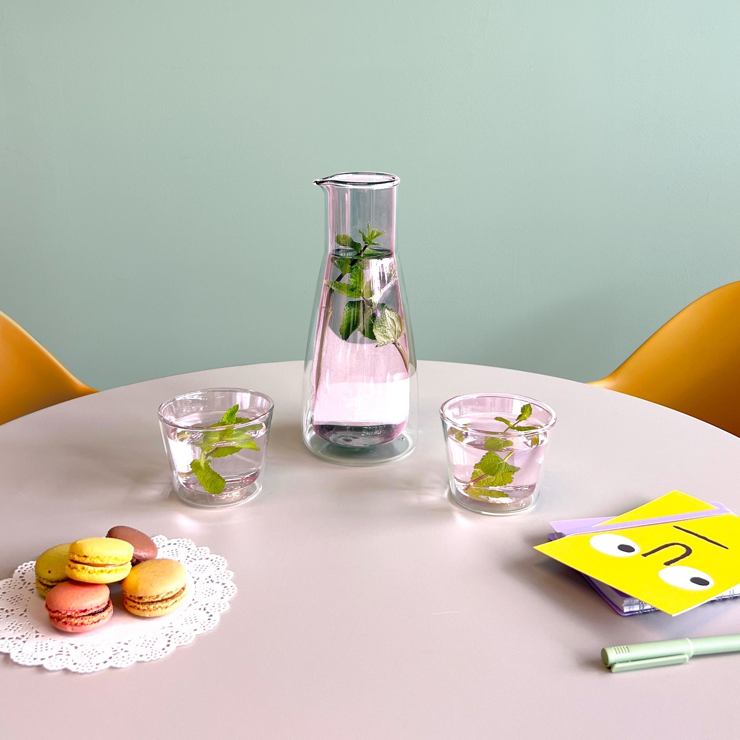 Rocks Carafe + Glasses Set | Pink Drinkware Cloudnola - Atelier Saucier