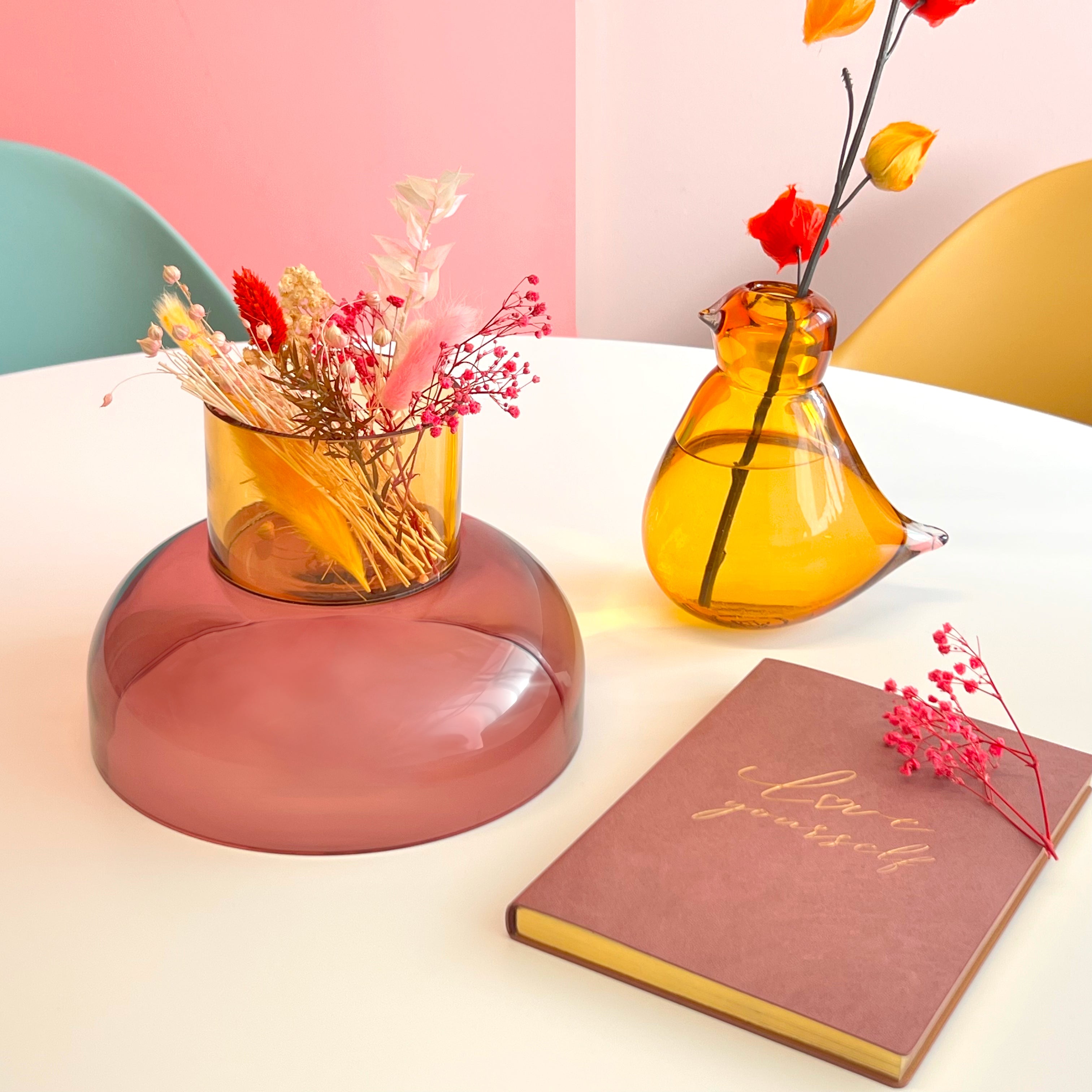 Small Tip Top Bowl | Pink & Yellow Decorative Bowls Cloudnola - Atelier Saucier