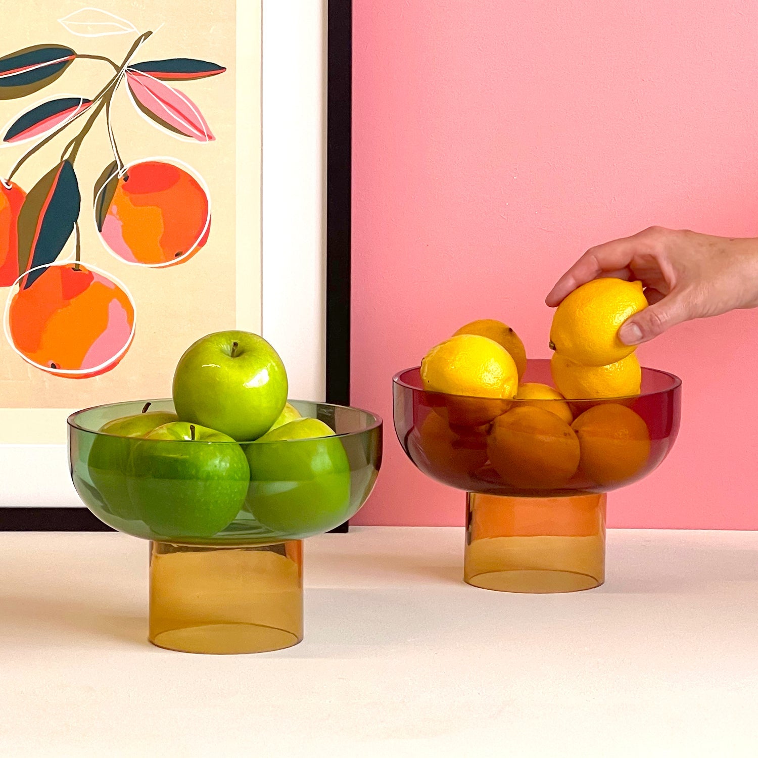 Small Tip Top Bowl | Pink & Yellow Decorative Bowls Cloudnola - Atelier Saucier