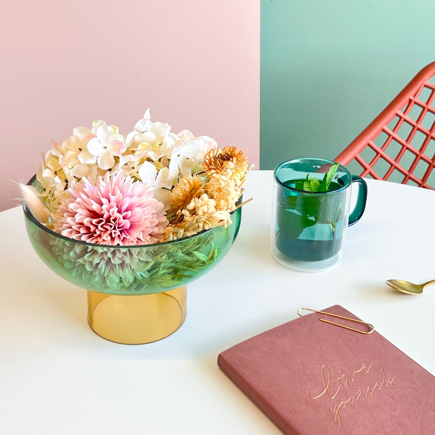 Small Tip Top Bowl | Green & Yellow Decorative Bowls Cloudnola - Atelier Saucier