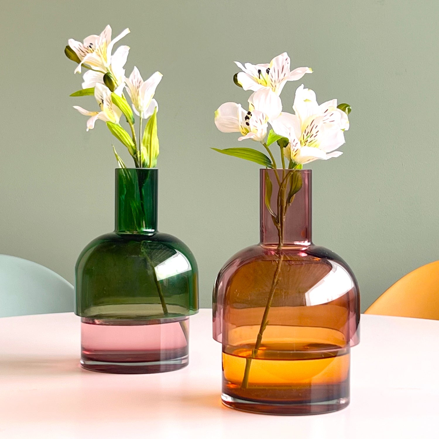 Medium Flip Vase | Green & Pink Vases Cloudnola - Atelier Saucier