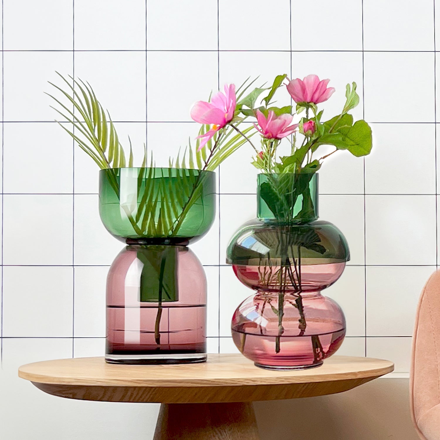 Medium Flip Vase | Green & Pink Vases Cloudnola - Atelier Saucier