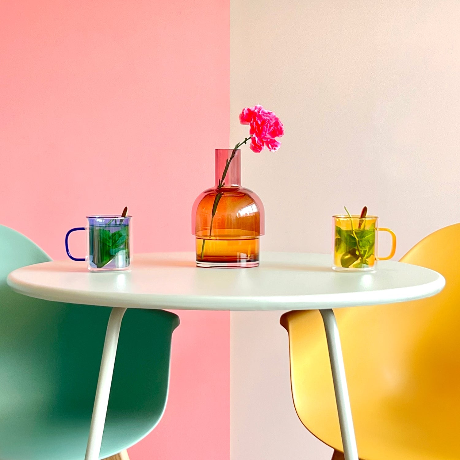 Medium Flip Vase | Pink & Yellow Vases Cloudnola - Atelier Saucier
