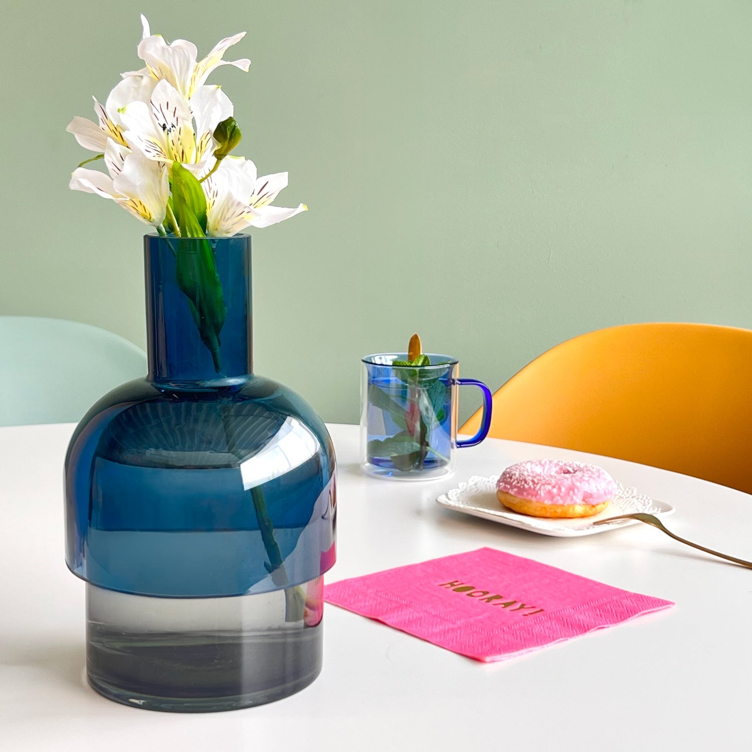 Medium Flip Vase | Blue & Gray Vases Cloudnola - Atelier Saucier