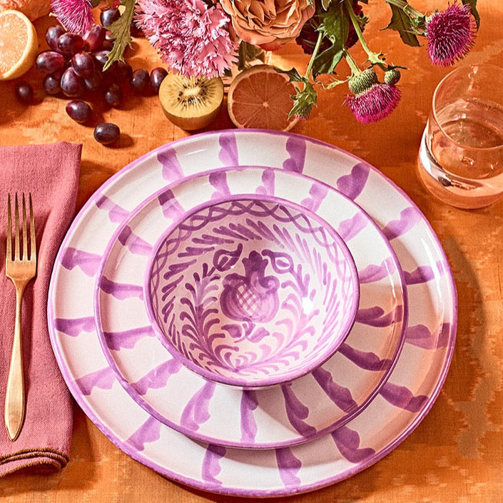 Hand-Painted Dinner Plate | Lilac Plates Pomelo Casa - Atelier Saucier